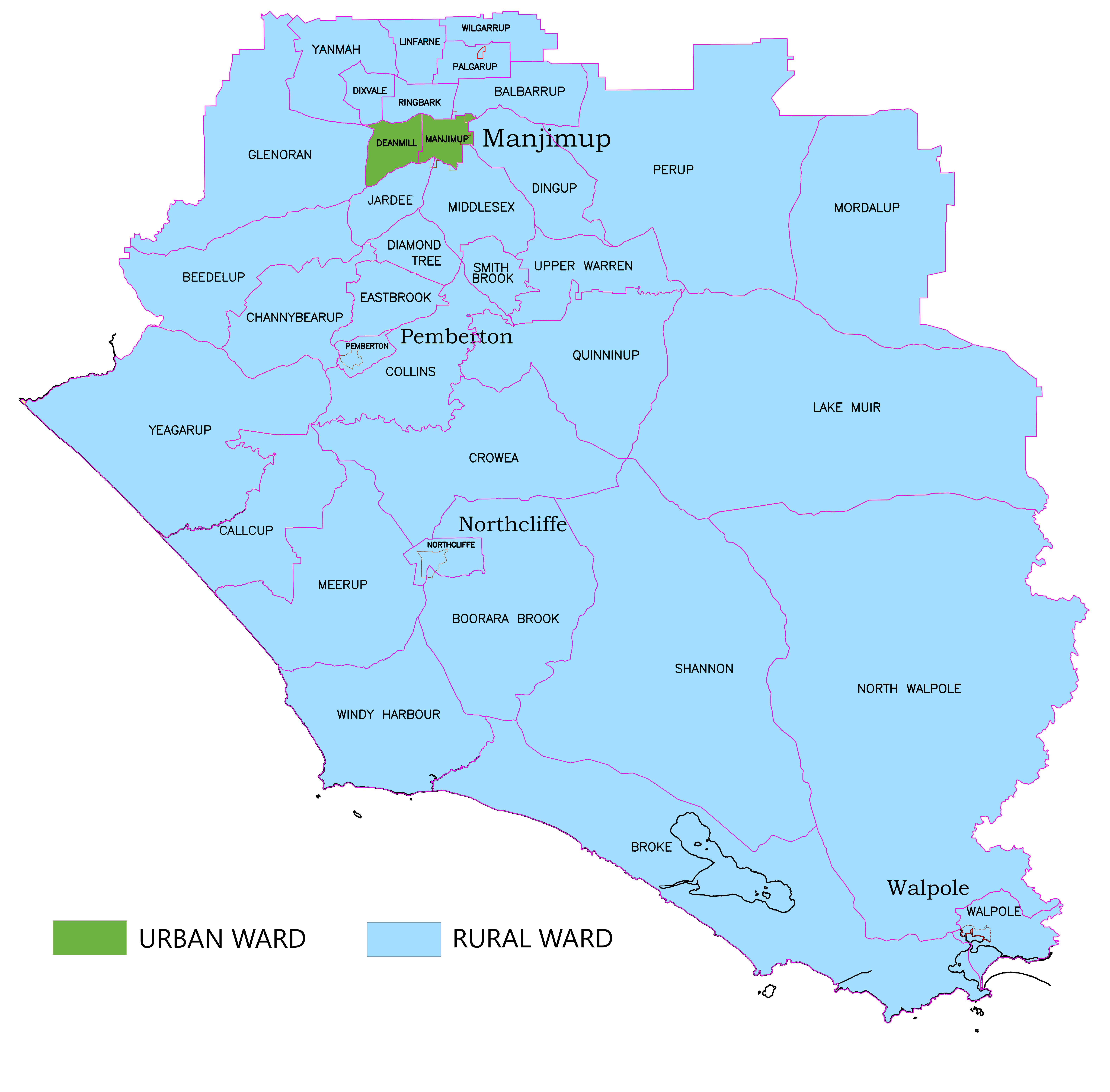 Ward Map Shire of Manjimup
