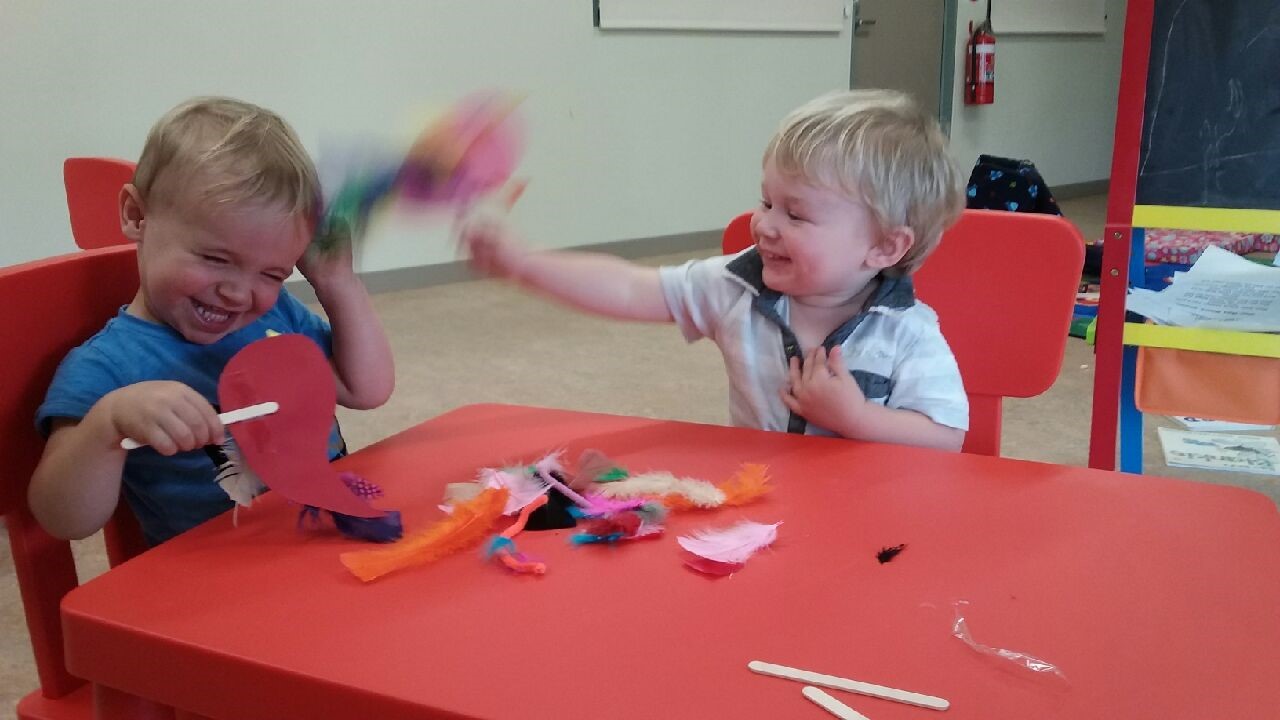 young children playing and laughing at Northcliffe library