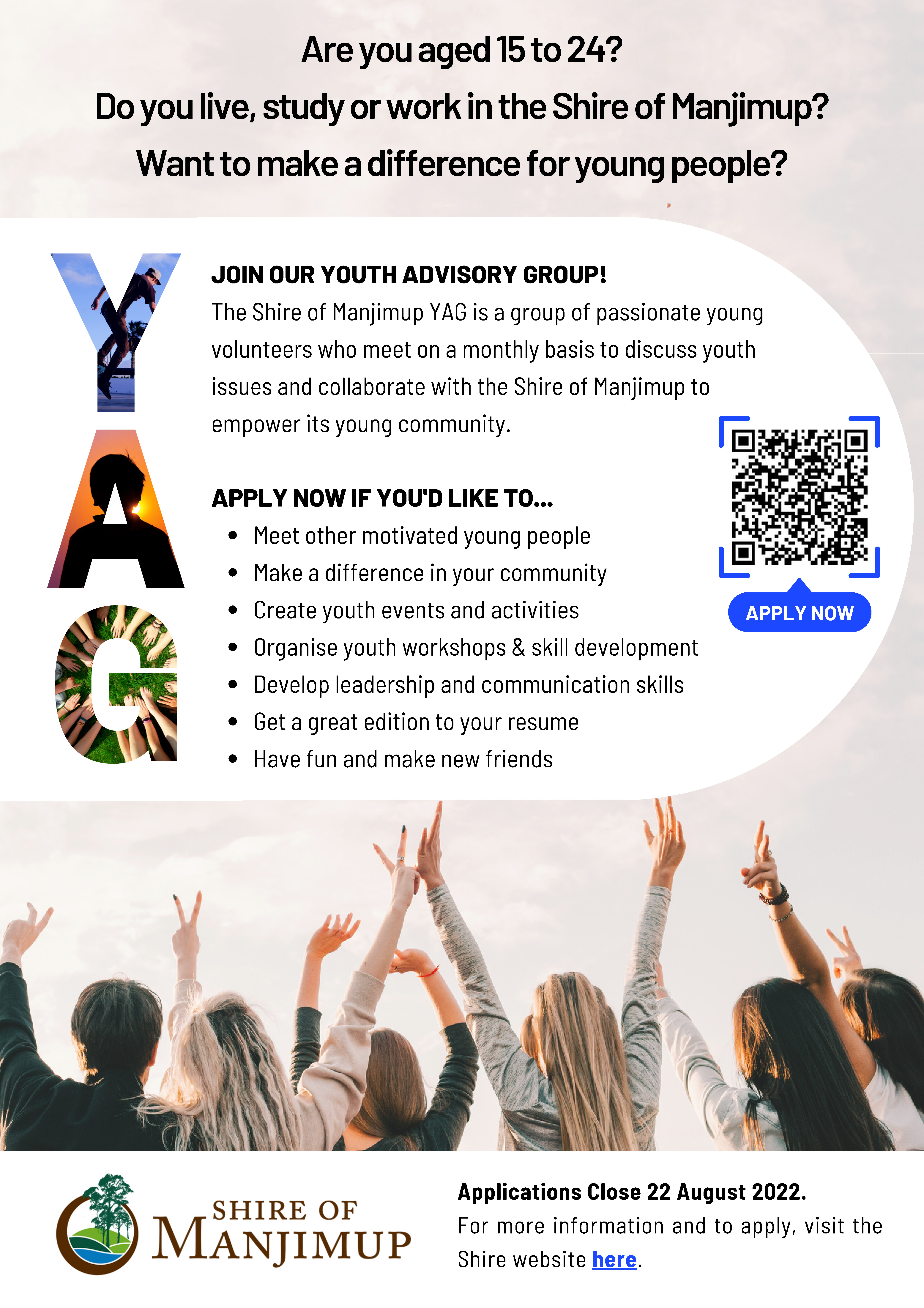 Join the Youth Advisory Group poster.