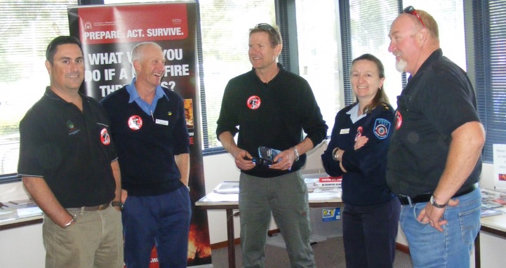 Fire bridage members, shire staff, DFES staff