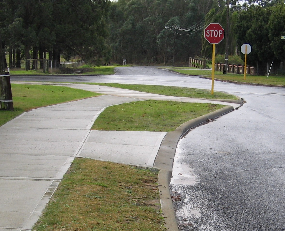 concrete footpath and pram ramp 