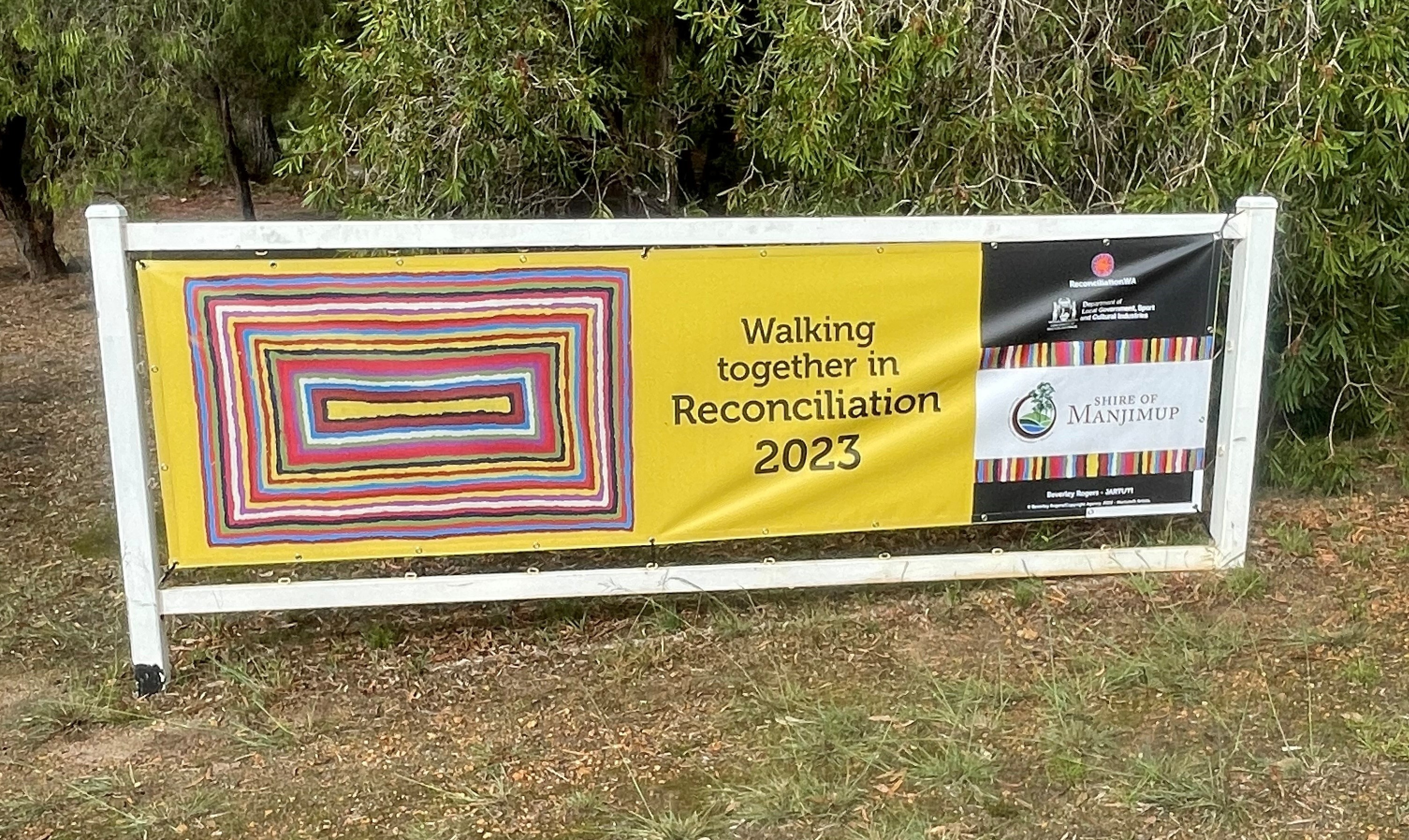 Reconciliation Week banner in Walpole.